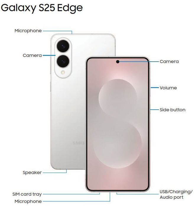 三星Galaxy S25 Edge布局泄露 仅配单扬声器