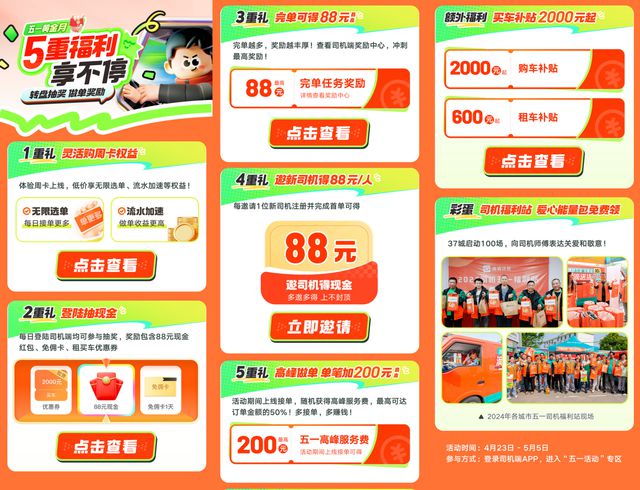 滴滴送货37城开启五一福利站 货车司机可领爱心能量包