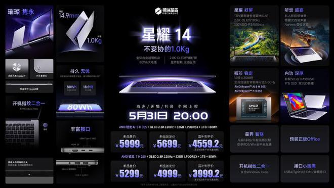 耀见星程 机械革命发布星耀14超轻薄本 国补3999元起