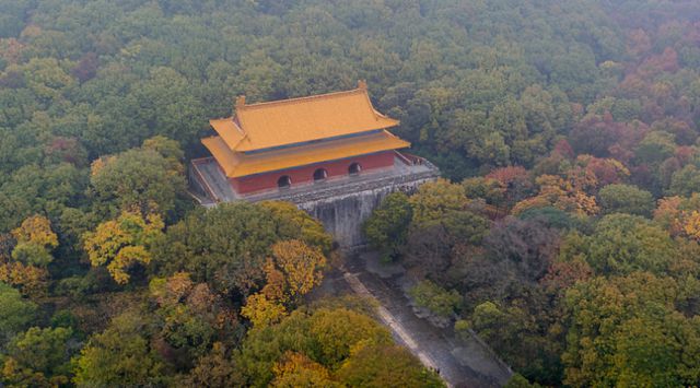 南京明孝陵石兽遭涂鸦