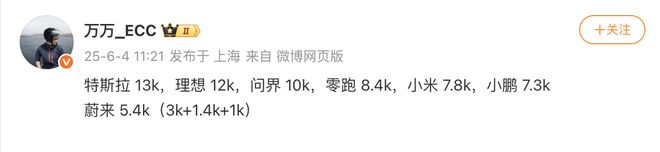新能源汽车最新周销数据出炉：理想1.2万，即将超越特斯拉