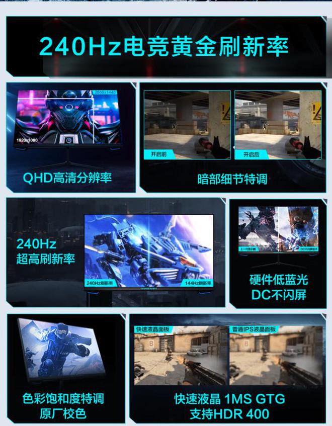 电竞玩家高刷神器 5款性价比27英寸2K 240Hz+显示器推荐