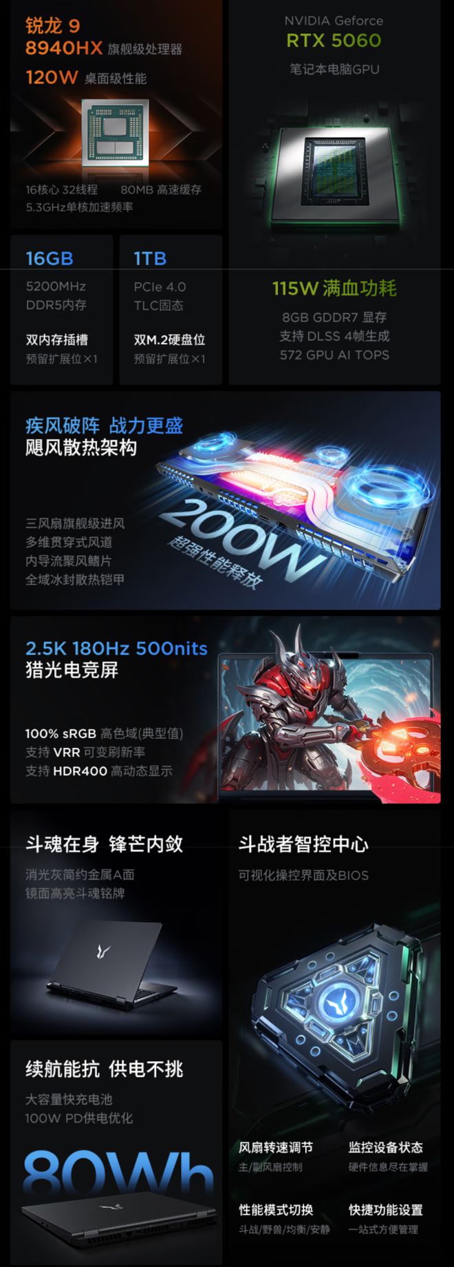 联想斗战者战7000锐龙版上架 8940HX+5060国补5360元